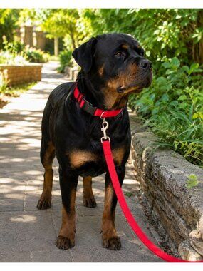 Coastal Durable Red Nylon Dog Leash With Metal Clip 6-Foot Long For Everyday Use